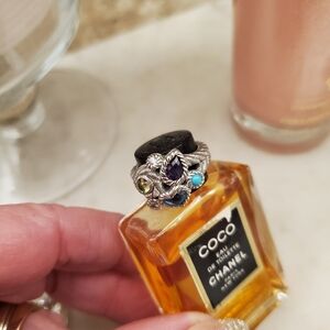 Judith Ripka Sterling Silver Ring with Multi GEMSTONES